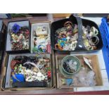 Large Quantity of Costume Jewellery, to include earrings, bangles, necklaces in boxes and basket.