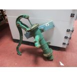 Green Painted Cast Iron Water Pump.