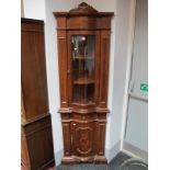 Continental Style Serpentine Shaped Double Corner Cupboard, with a glazed door, two internal