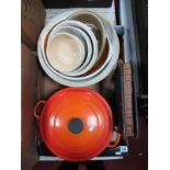 Le Creuset Orange Casserole Dish; together with T.G. Green Ltd Easimix large stoneware bowl with