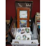 Thomas Kinkade Christmas Decorations, print, wall clock, etc, musical boxes, etc:- One Box