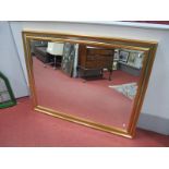 A Large Gilt Frame Wall Mirror, bevelled glass, 87 x 115cms.