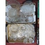 Dartington Tazza, cut glass fruit bowl, drinking glasses, etc:- Two Boxes