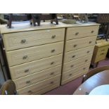 A Pair of Modern Five Heights Chest of Drawers. (2)