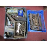 Trowels, Stanley knife Spanners, Allen keys, etc:- Four Boxes