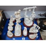 Academy Resin In Classical Dress Figures, on bases, The Love Well, See-Saw, Teddy and Me in