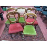 XIX Century Set of Three Mahogany Crown Top Chairs, with drop in seats, turned legs, together with a