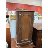 XIX Century Mahogany Pot Cupboard, with low back on plinth base.