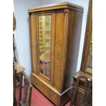 Early XX Century Inlaid Walnut Wardrobe, with mirrored door over single drawers.