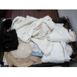 Early XX Century Embroidered Cotton Garments, stockings, tatting and lace items etc:- One Box