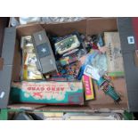 A Quantity of Mid XX Century Toys, tinplate, diecast and associated items, including a boxed Aero
