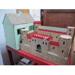 A Wooden Dolls House, and wooden fort. (2)