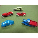 Five Reproduction Dinky Toys, with pre-war themes.