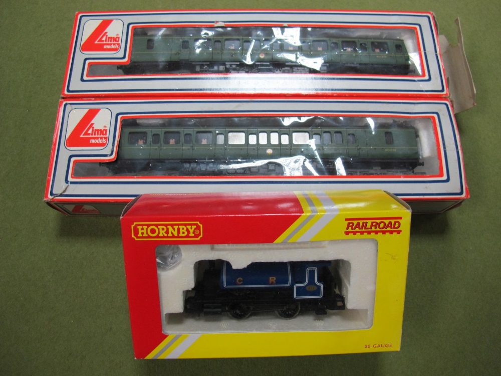 A Lima "OO" Scale Two Car DMU, in early British rail green, boxed. Plus a Hornby "OO" Railroad No.