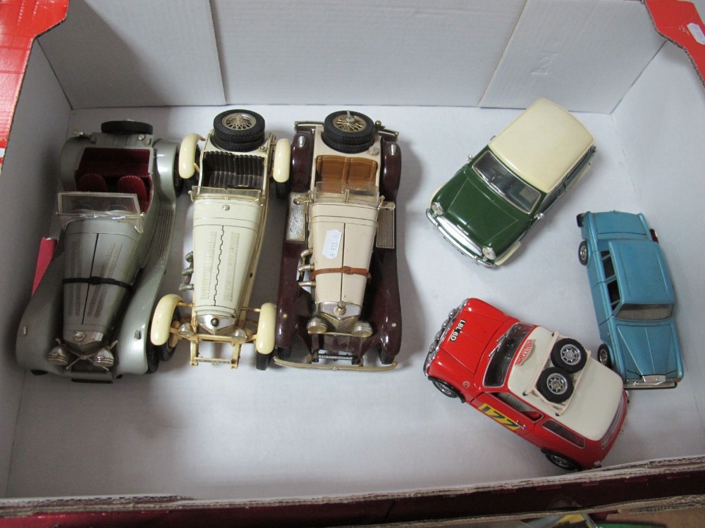 Six Diecast Vehicles, of varying scale and manufacturer including 1:18th scale Corgi Morris Mini