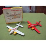 Two Dinky no. 715 Beechcraft CSS Baron, One Red/Yellow, one White/ Yellow. Both Good plus / Very