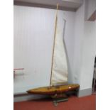 An Impressive Mid XX Century Pond Yacht, wooden construction with lead keel, approximately 130cms