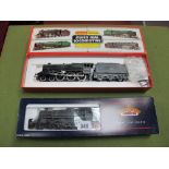 Two Boxed OO Gauge Steam Locomotives with Tenders, Bachman standard class 4 MT, 4-6-0 in BR