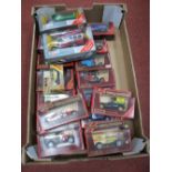 A Quantity of Matchbox Yesteryears, mainly maroon boxes and two boxed Corgi classics.