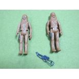 An Original Star Wars Chewbacca Figure L.F.L 1977, Green pouch version with Bowcaster and one