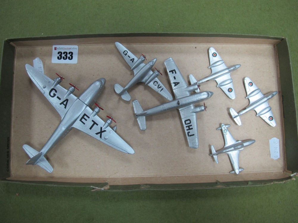 A Quantity of Mid XX Century Dinky Aircraft, some repainted, including Empire Flying Boat.