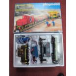 A Boxed Playmobil #4030 G Gauge Railway Set, comprising Continental outline 0-4-0 diesel electric