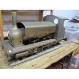 A 3½ Inch Narrow Gauge Part Built 0-4-0 Locomotive. Includes boiler, rolling chassis and saddle