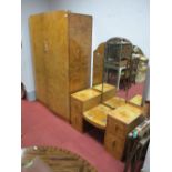 1930's Walnut Wardrobe, and dressing table.