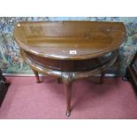 Mahogany Drop Leaf Occasional Table, with a circular top, moulded edge, on cabriole legs.