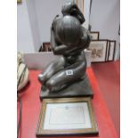 Heredities Limited Edition Figure 'Woman Alone' by Ronald Cameron, 41 of 100, 37cms high.