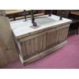 Pine Rectangular Shaped Blanket Box, with a detachable lid, on a plinth base, (made out of reclaimed