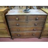 An Early XIX Century Mahogany Chest of Drawers, with two short and three long drawers, on bracket