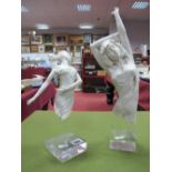 Millennium 2000 Limited Edition Matt Pottery Figures, Arm Stretching, (247/2000) on perspex base