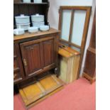 A Pair of Astragal Glazed Panel Doors, (123 x 66cms), a pair of oak drawers with brass pull