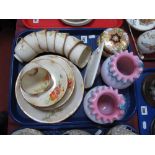 Early XX Century Blush Ivory Floral Tea Service, of twenty five pieces, pair of pink frilled bulbous