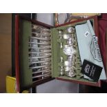 An Electroplated Six Setting Cutlery Service, Kings pattern, by Cooper Ludlam of Sheffield, in a