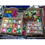 Quantity of Christmas Decorations, to include approximately twenty-two glass baubles:- One Box