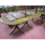 Mahogany Serpentine Fronted Sideboard, with four drawers on tapering legs, and spade feet, a 'D'