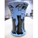 A Moorcroft Vase, decorated in the Lucky Black Cat design by Paul Hilditch, shape 158/6, numbered