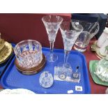 Waterford Crystal Millennium Collection - Champagne coaster and pair of toasting flutes in the '