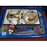 "Celebrity Gems" Large Pendant on Chain, imitation pearls, further pendants, bracelets, earrings,