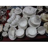 Royal Doulton "Allegro" Bone China Dinner Tea and Coffee Service, approximately eighty pieces,