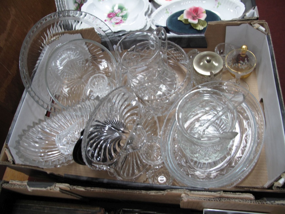 Lead Crystal Fruit Bowls, jug, preserve jar, shallow dishes, hors d'oeuvres dish, etc:- One Box