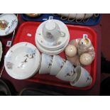 Carlton Ware Mushroom Condiment Set, Meakin 'Flight' tea ware of twenty two pieces:- One Tray
