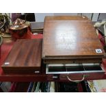 XX Century Mahogany Table Top Till, with a sloping top with a stainless cash drawer, (bearing