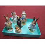Beswick Beatrix Potter Figures - Little Black Rabbit, Peter Rabbit, Mrs Rabbit and Amiable Guinea