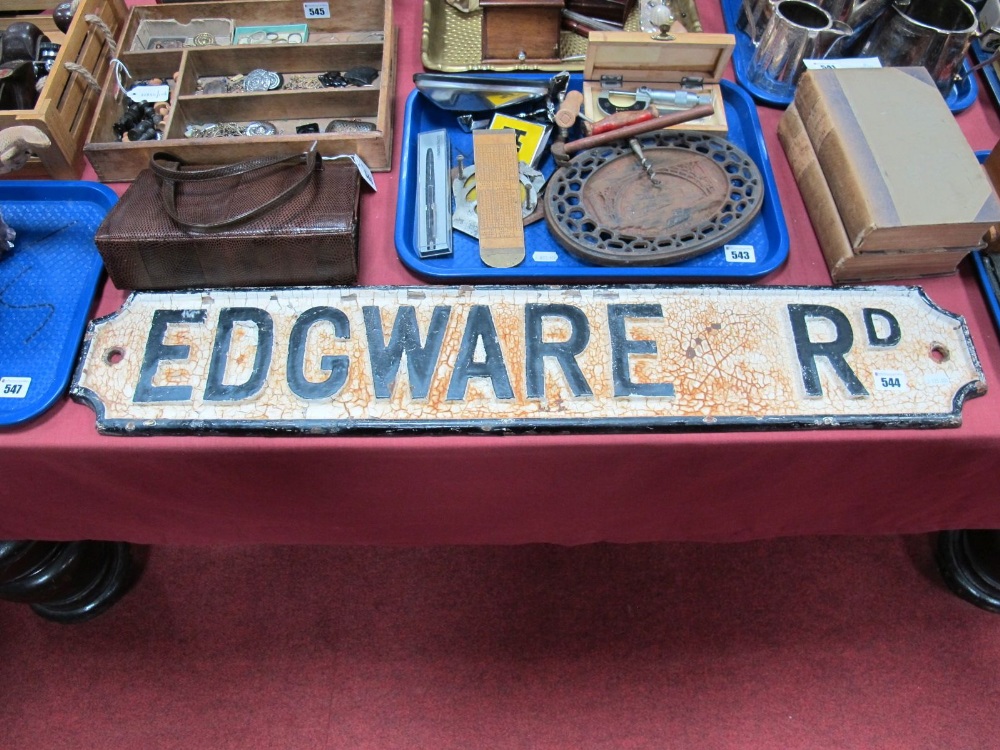 Cast Iron Street Wall Sign, 'Edgware Road', 88cms long.