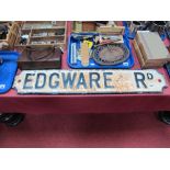 Cast Iron Street Wall Sign, 'Edgware Road', 88cms long.