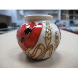 A Moorcroft Pottery Vase, decorated in the Harvest Poppy design by Emma Bossons, shape 55/3,