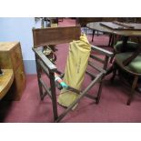 A Circa 1930's Folding Directors Chair, with leather back and a new packet of seat material, plus